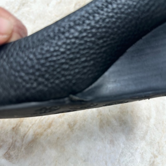 TORY BURCH Sally Wedge Black/silver logo Size 8 - Picture 6 of 11